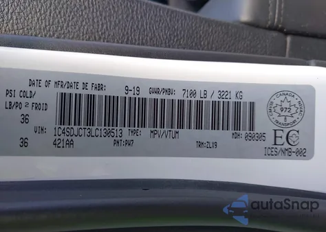 2020 Dodge Durango R/T from USA, damaged, VIN 1C4SDJCT3LC130513